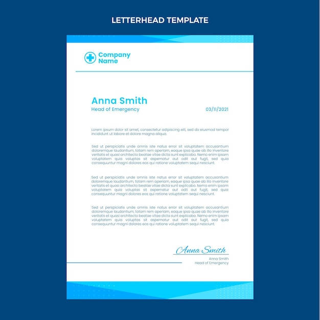 Flat medical letterhead template