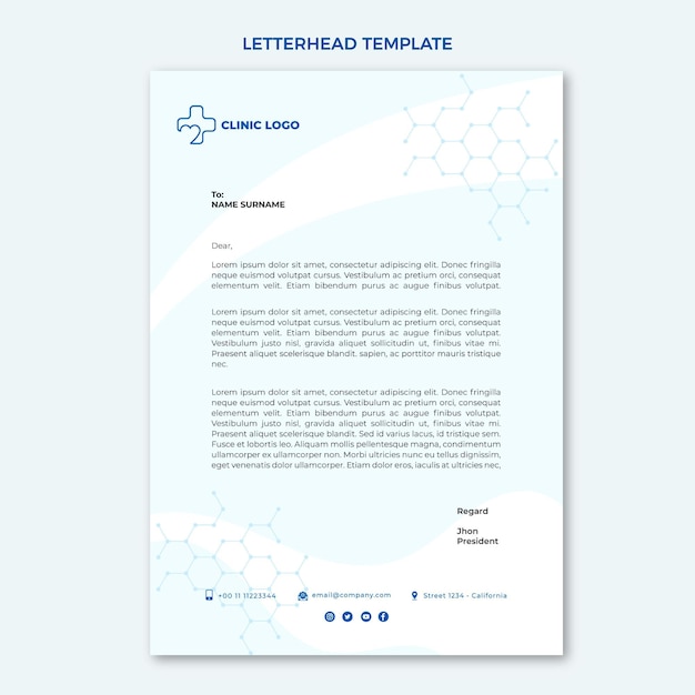 Flat medical letterhead