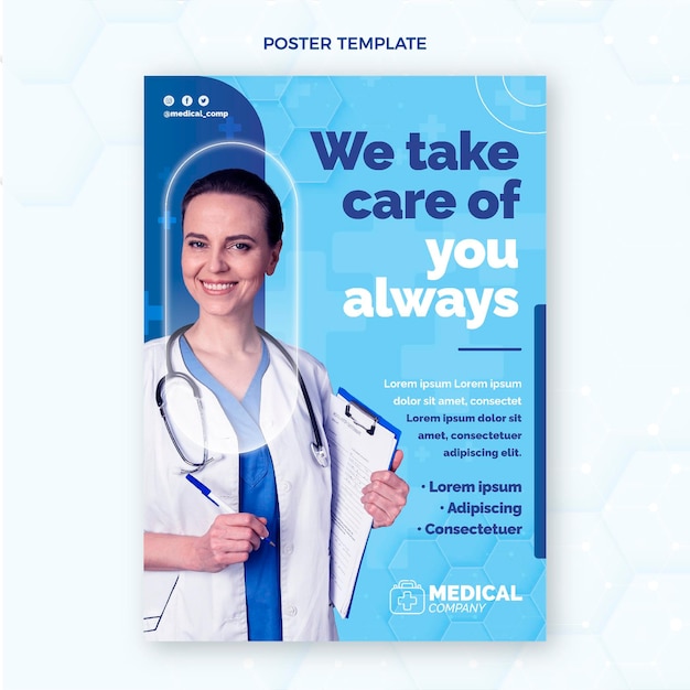 Flat medical poster template