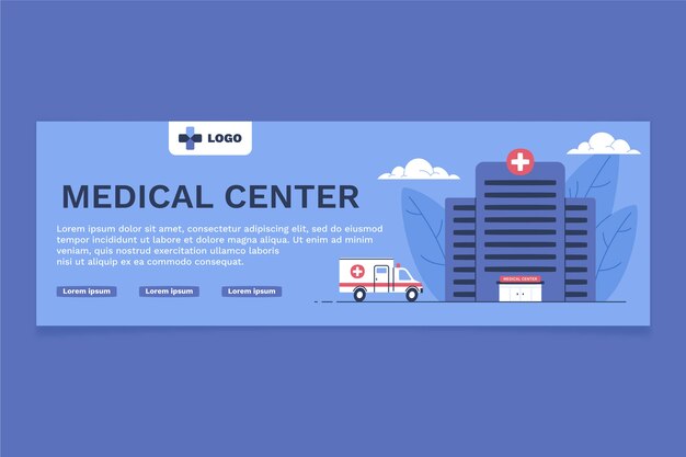 Flat medical twitter header