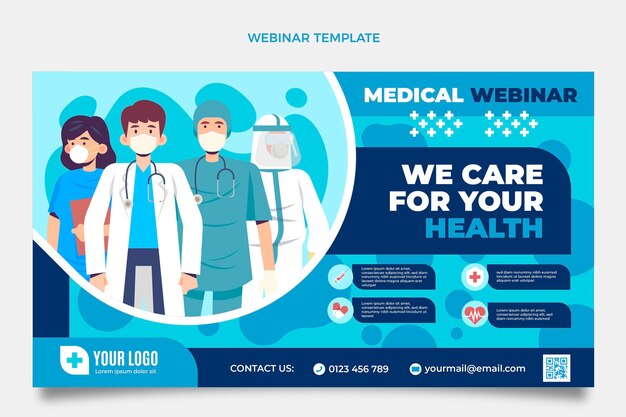 Flat medical webinar template