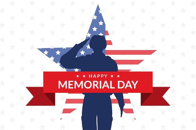 Free vector flat memorial day background