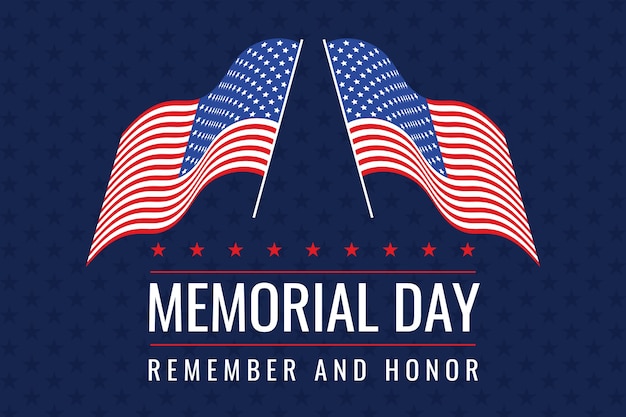 Free vector flat memorial day background