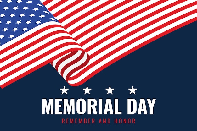 Free vector flat memorial day background