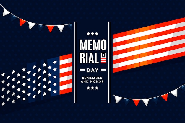 Flat memorial day background