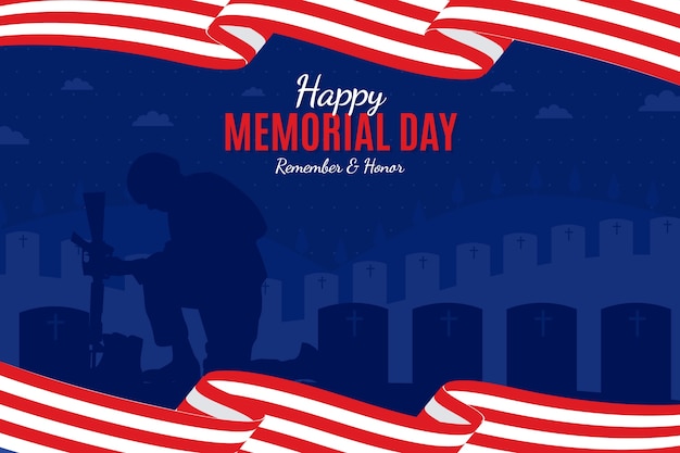 Flat memorial day background