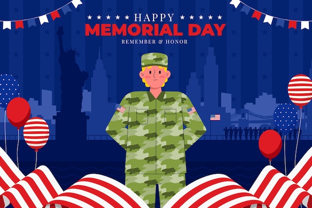 Free Vector flat memorial day background