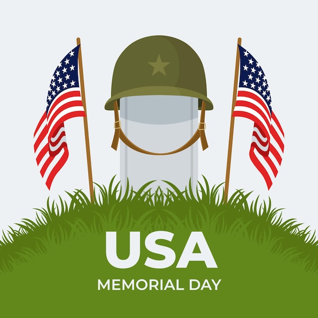 Free Vector flat memorial day illustration