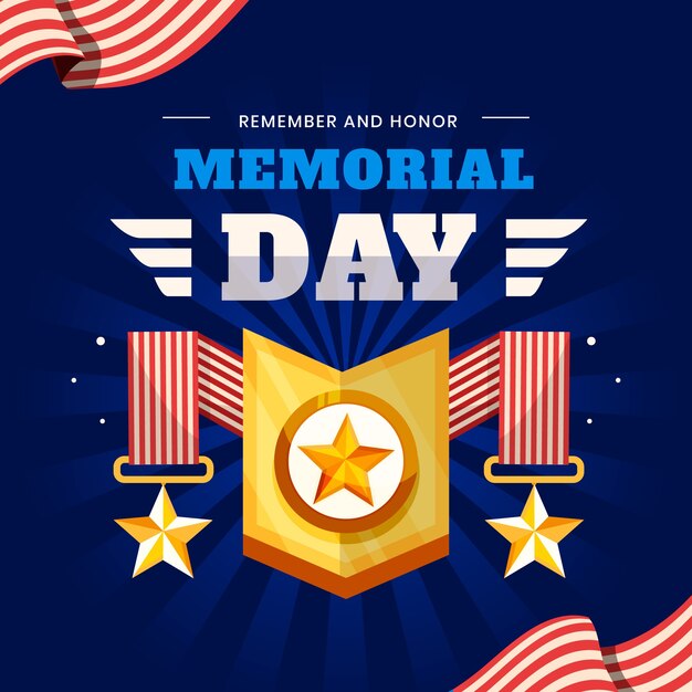 Flat memorial day illustration