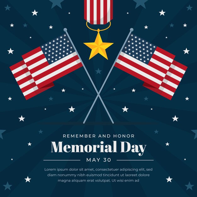 Flat memorial day illustration