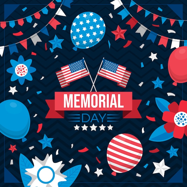 Flat memorial day illustration