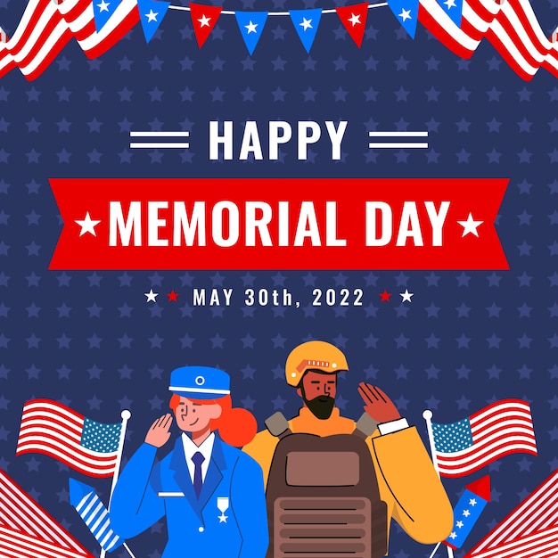 Flat memorial day illustration