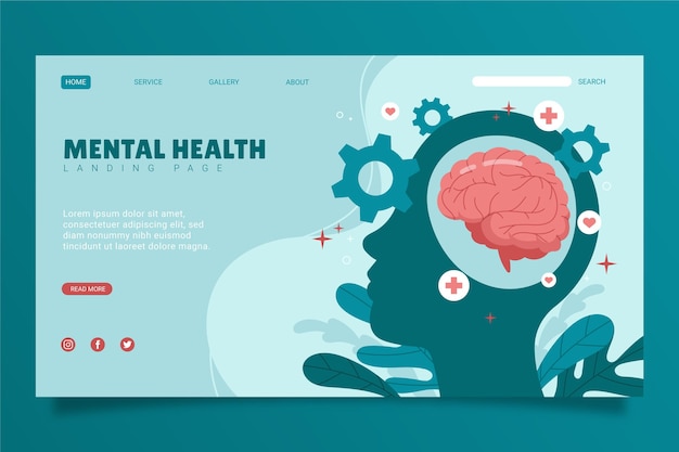 Free Vector flat mental health landing page