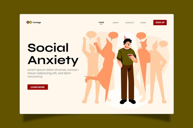 Flat mental health landing page