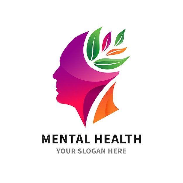 Flat mental health logo pack