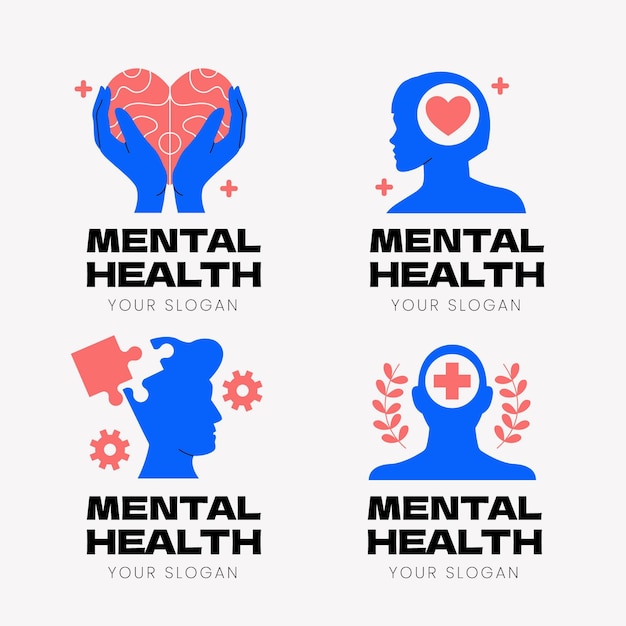 Flat mental health logos