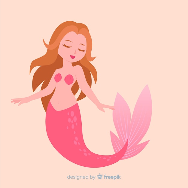 Flat mermaid background