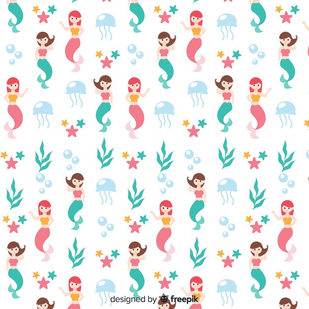 Flat mermaid pattern