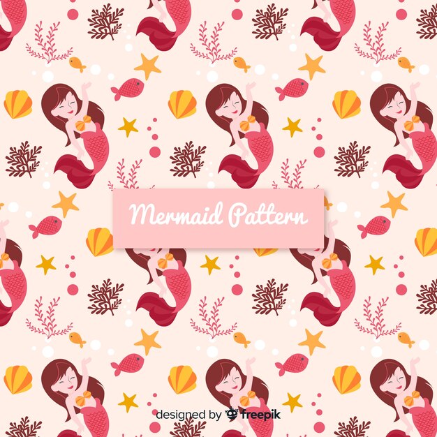 Flat mermaid pattern