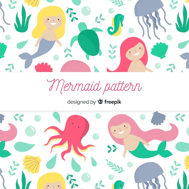 Flat mermaid pattern