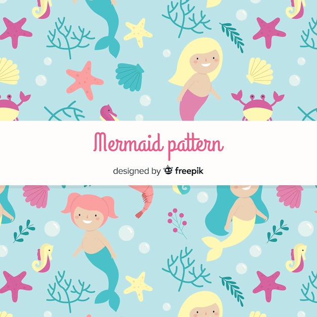 Flat mermaid pattern