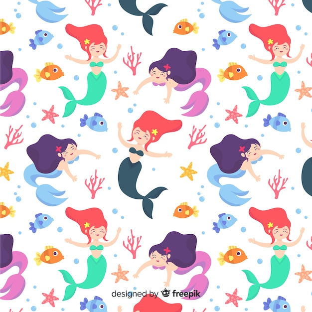 Flat mermaid pattern