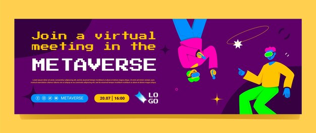 Flat metaverse twitter header