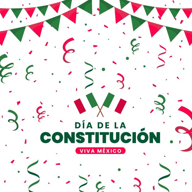 Flat mexican constitution day event celebration