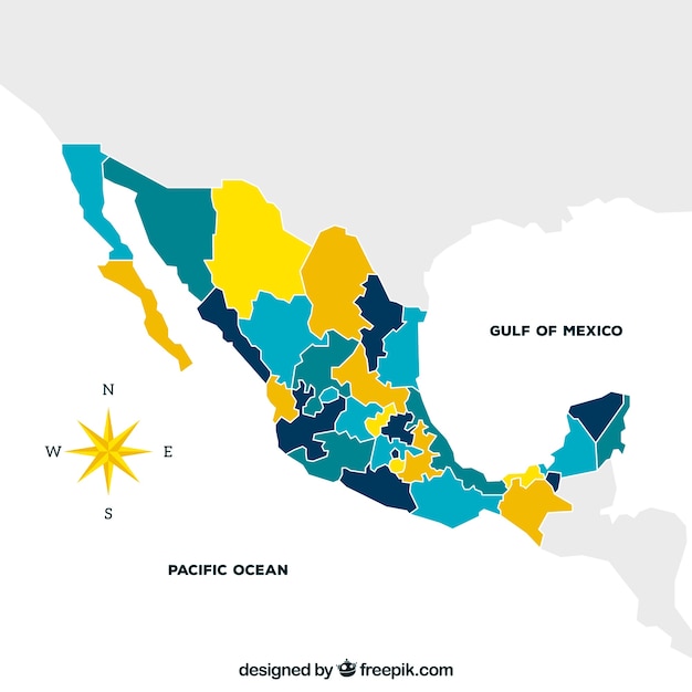 Free Vector flat mexico map background