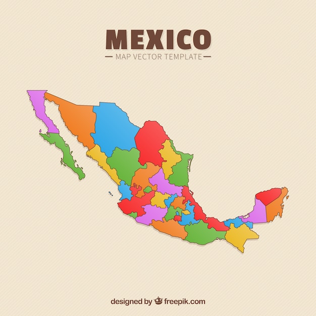 Flat mexico map background