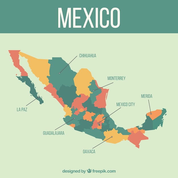 Flat mexico map background