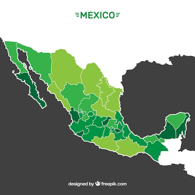 Flat mexico map background