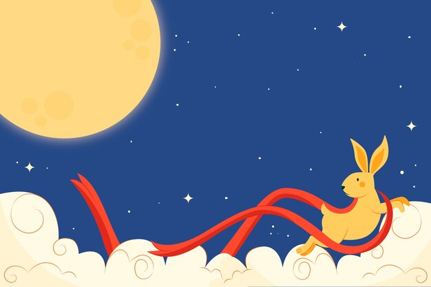 Flat mid-autumn festival background