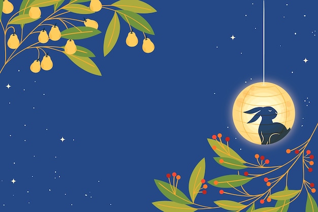 Flat mid-autumn festival background