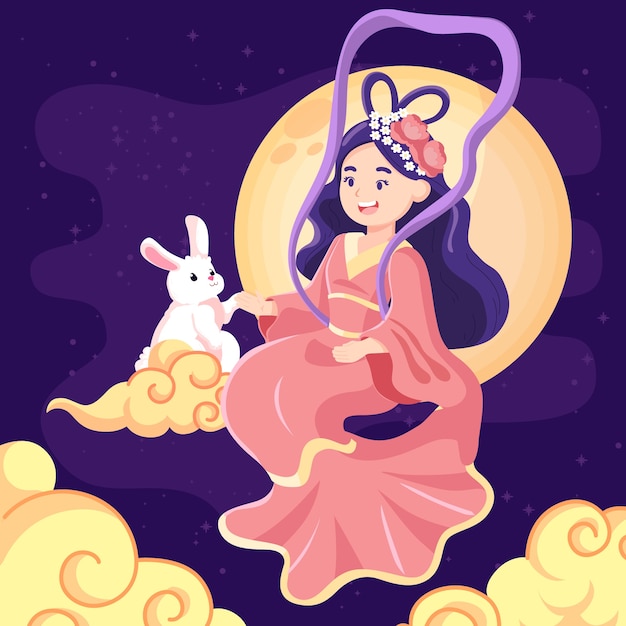 Flat mid-autumn festival illustration