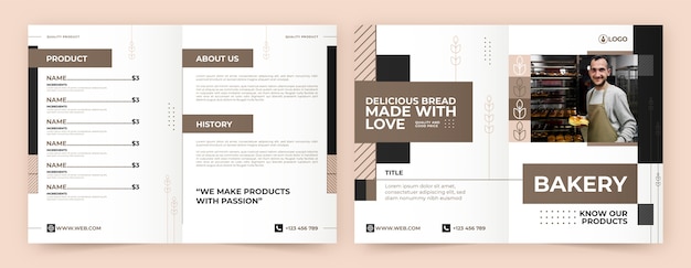 Flat minimal bakery brochure template