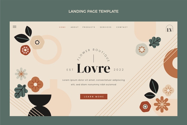 Flat minimal boutique landing page template