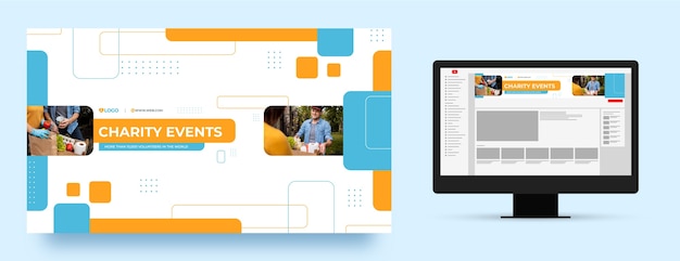 Flat minimal charity event youtube channel art