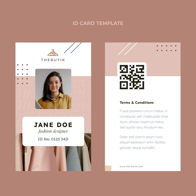 Flat minimal clothing boutique id template