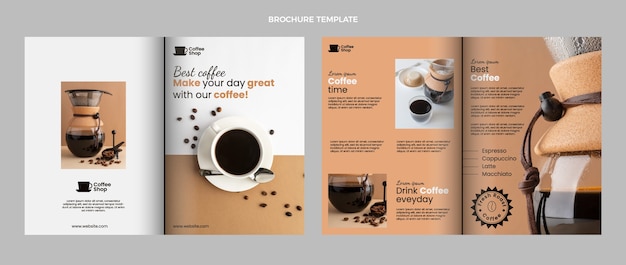 Flat minimal coffee shop brochure template