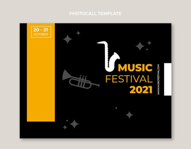 Flat minimal design of music festival photocall