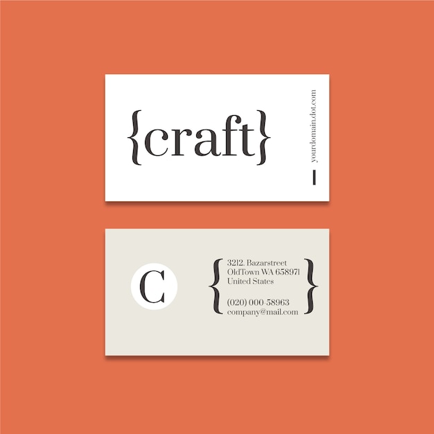 Free vector flat minimal double-sided horizontal business card template