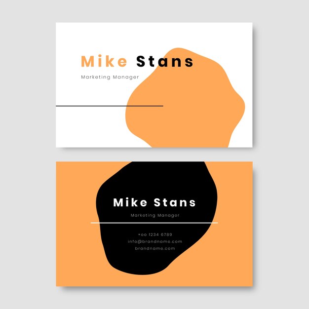 Flat minimal double-sided horizontal business card template