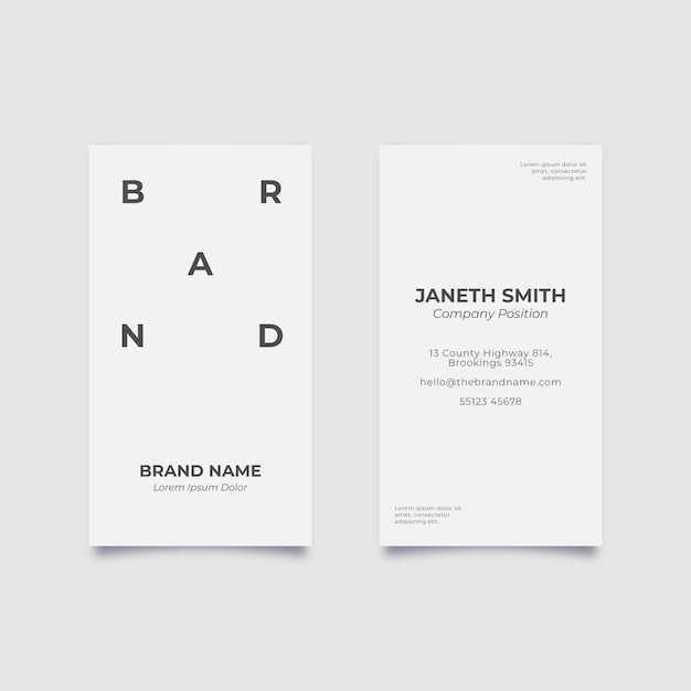 Free Vector flat minimal double-sided vertical business card template