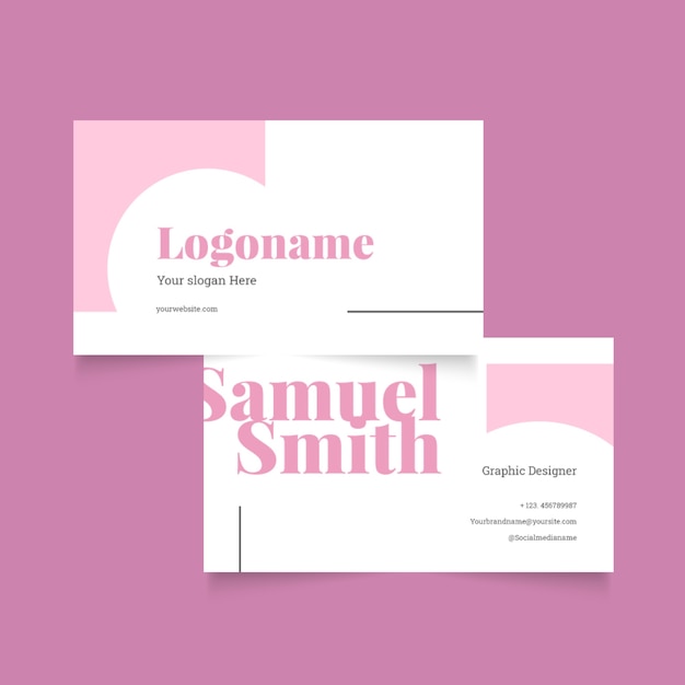 Flat minimal horizontal business card template