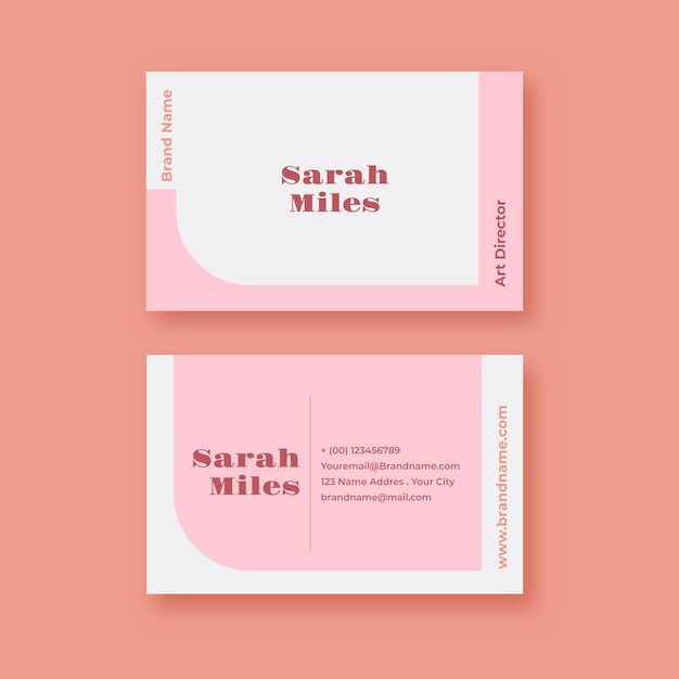 Flat minimal horizontal business card template