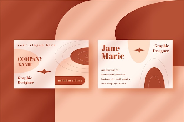 Flat minimal horizontal business card template