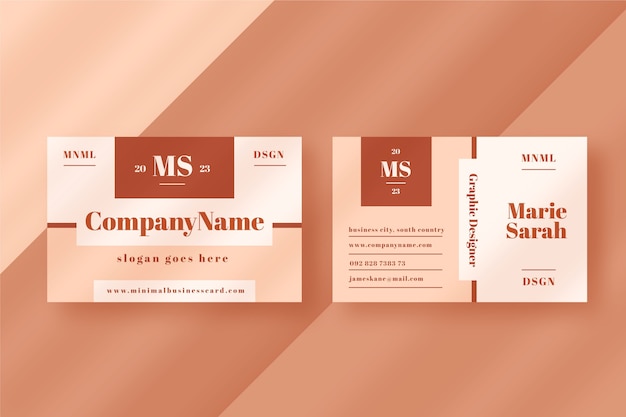 Free Vector flat minimal horizontal business card template