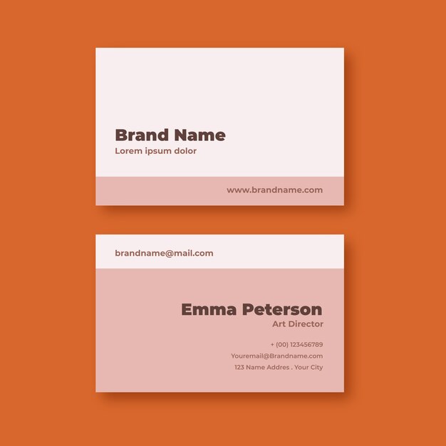 Flat minimal horizontal business card template