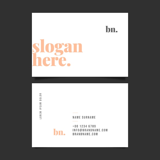 Flat minimal horizontal business card template